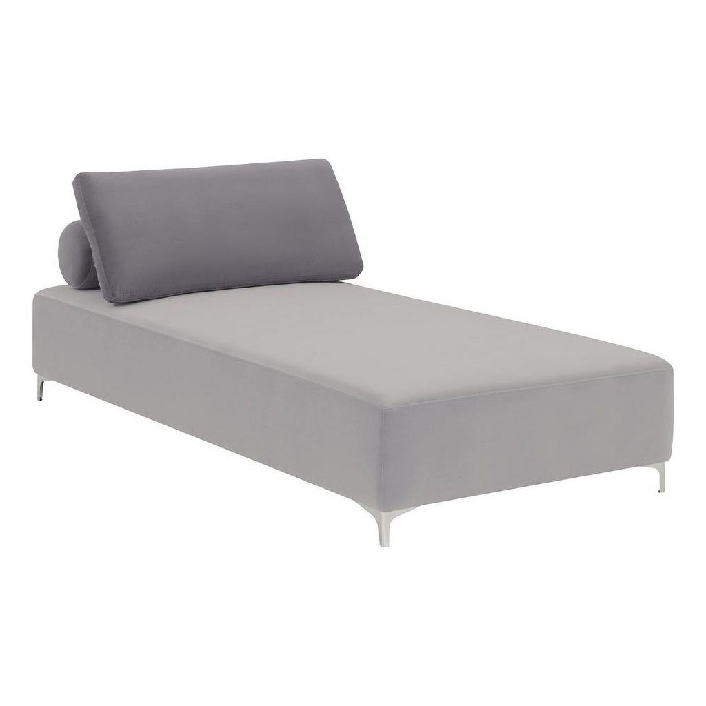 Grey Upholstered Accent Chaise with Removable Pillow F250709