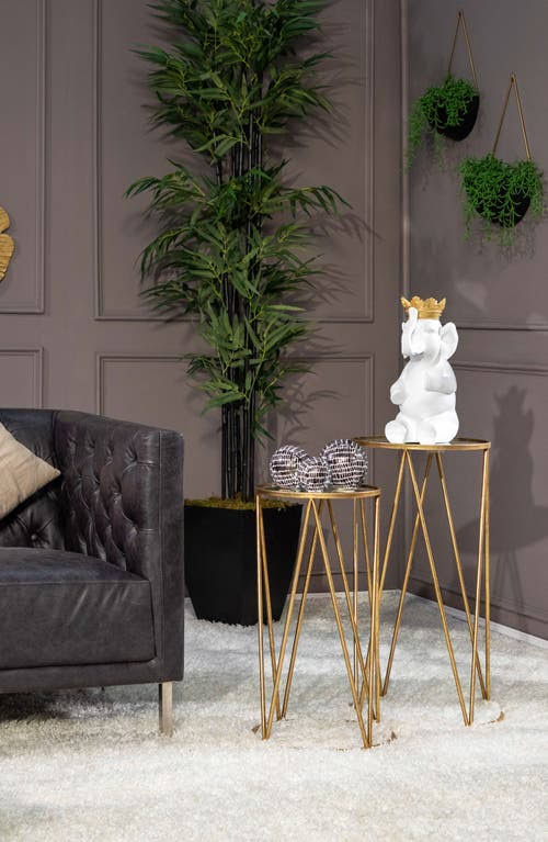 White/Gold Polyresin Elephant S16967