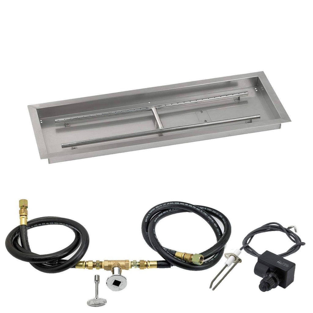Rectangular Stainless Steel Drop in Firepit Pan with Spark Ignition Kit T758816