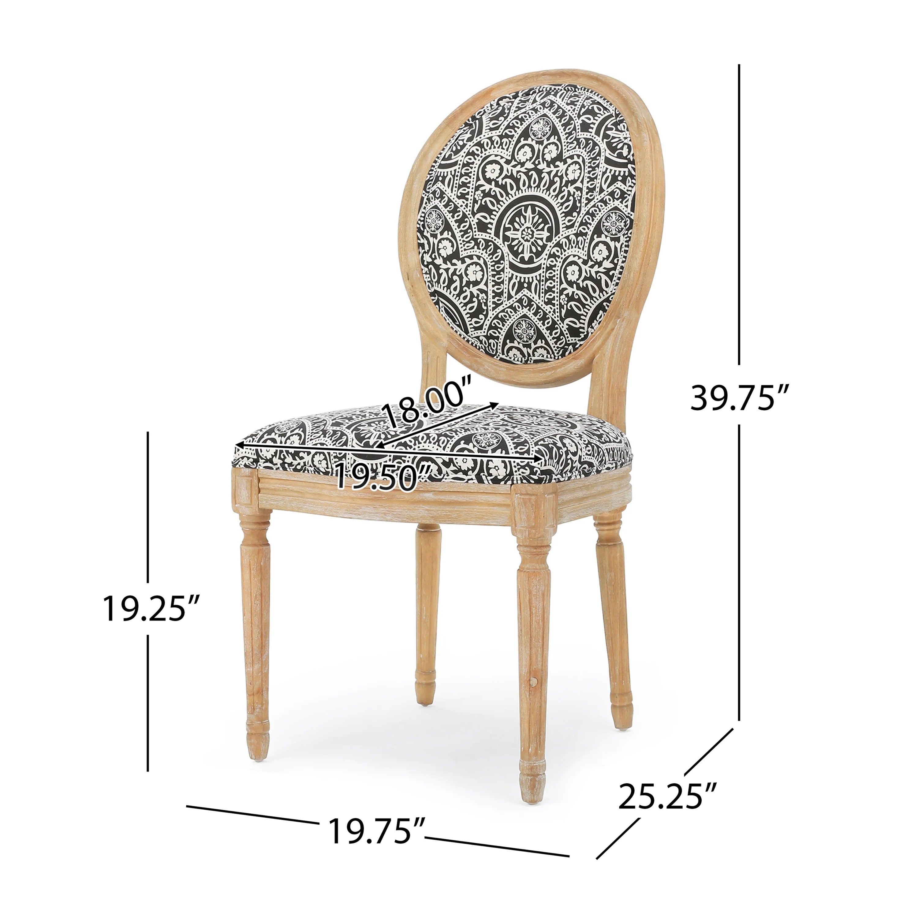 Black Fabric Dining Chairs, Set of 2 G740
