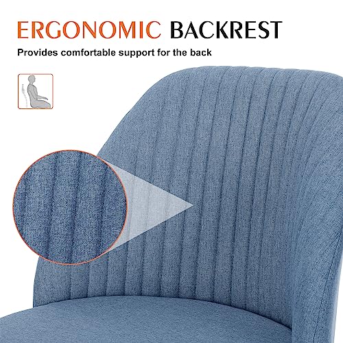 Armless Fabric Office Chair with Wheels Adjustable Swivel M6793