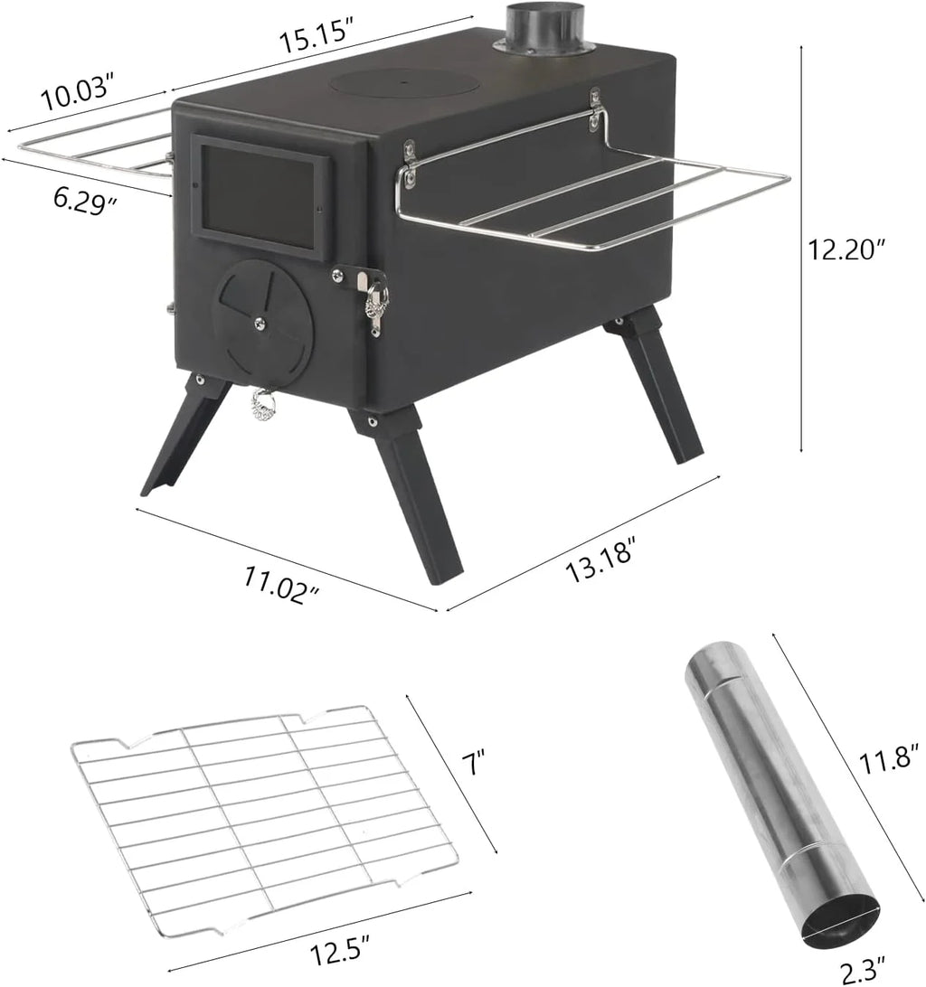 Camping Wood Stove with 7 Pipes M95743