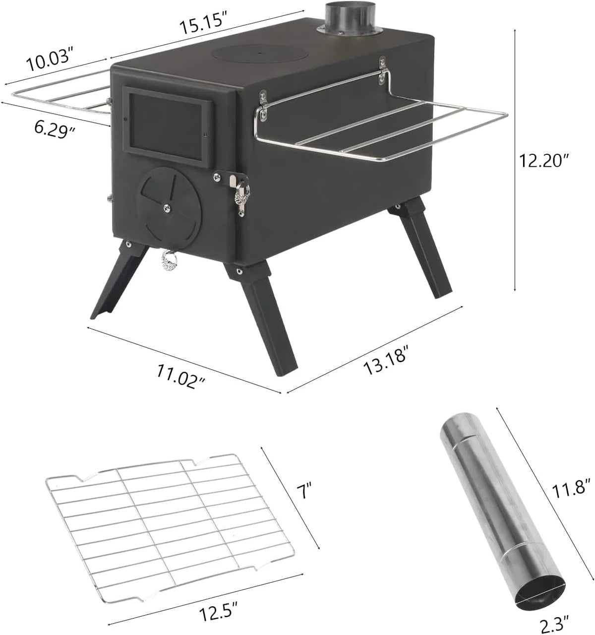 Camping Wood Stove with 7 Pipes M95743