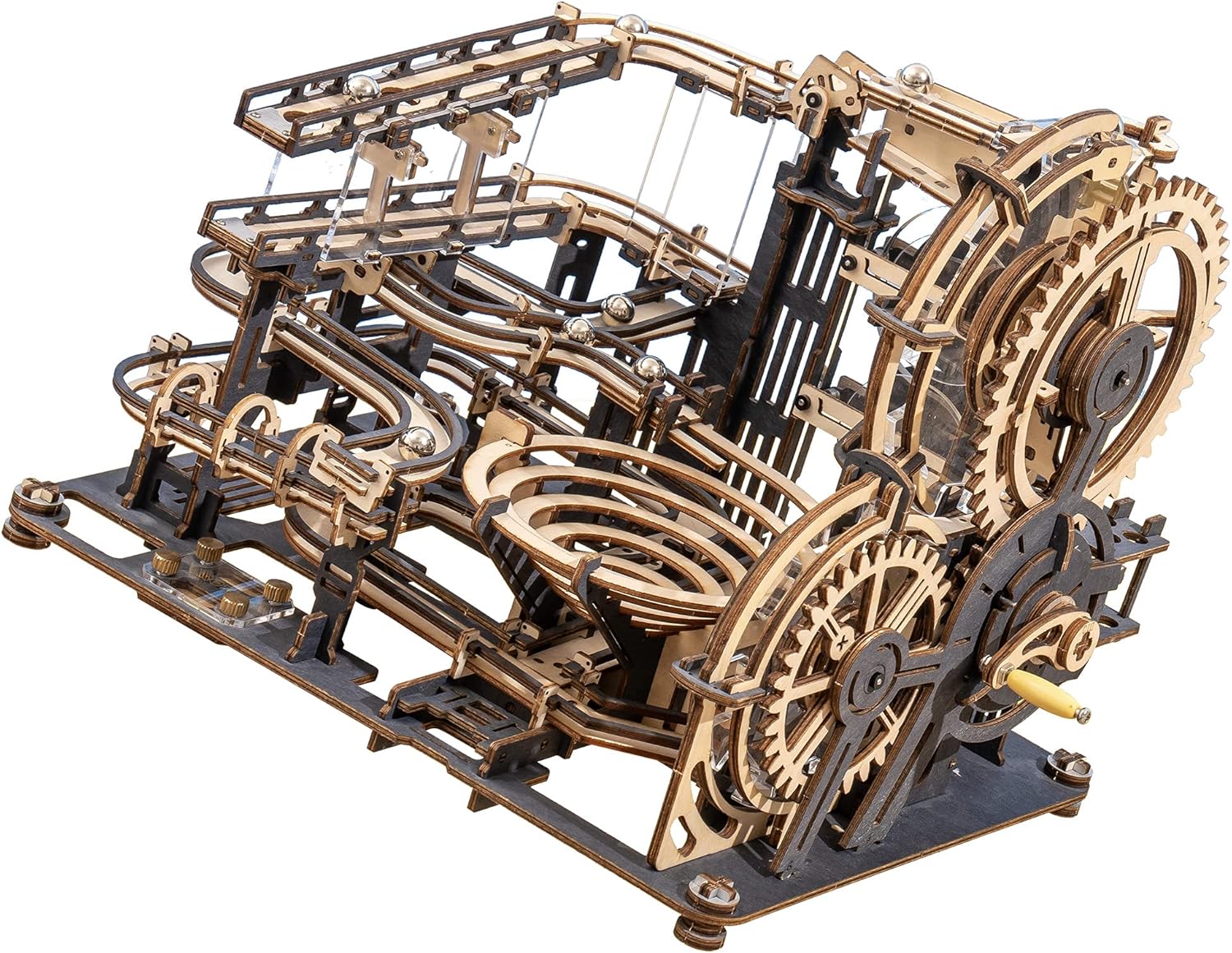 3D Wooden Puzzles Marble Run Chain Model Mechanical Building Kit N695