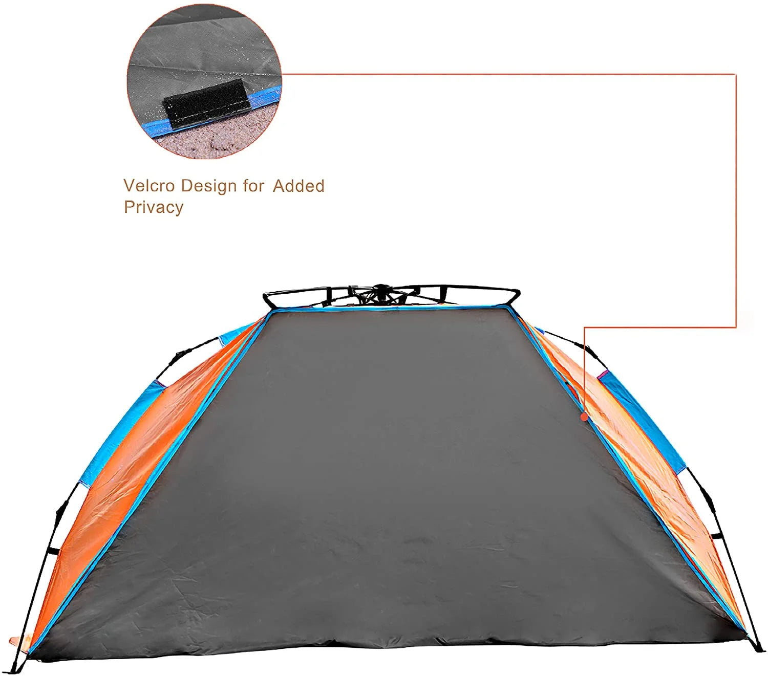 X-Large 4 Person Pop Up Beach Tent with Carry Bag, Orange D794