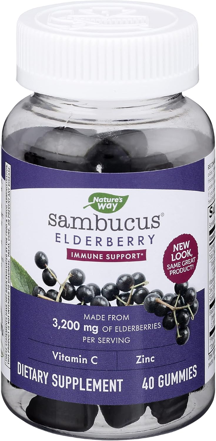 40 Gummies Black Elderberry with Vitamin C and Zinc L327