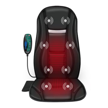Vibration Back Massager with Heat, Seat Massager with 8 Vibrating Motors & 5 Modes, Chair Massager Cushion M516515