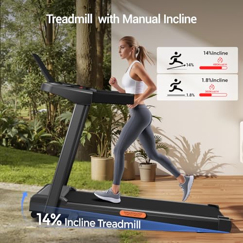 3-in-1 Foldable Treadmill with 14% Incline, 300 Lbs Weight Capacity W4482