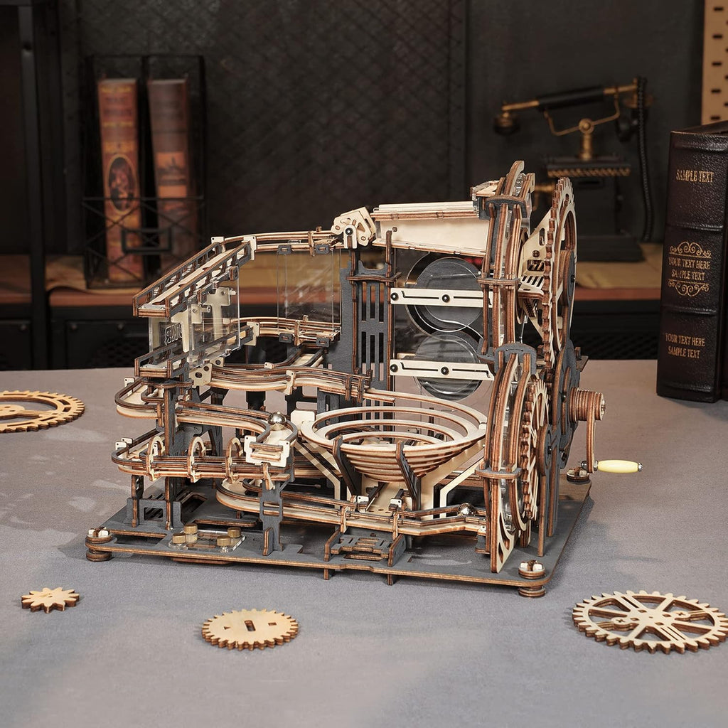 3D Wooden Puzzles Marble Run Chain Model Mechanical Building Kit N695