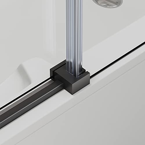 Frameless Sliding Tub Door 58.5-60" W X 62" H with 5/16" Clear Tempered Glass Matte Black P627152