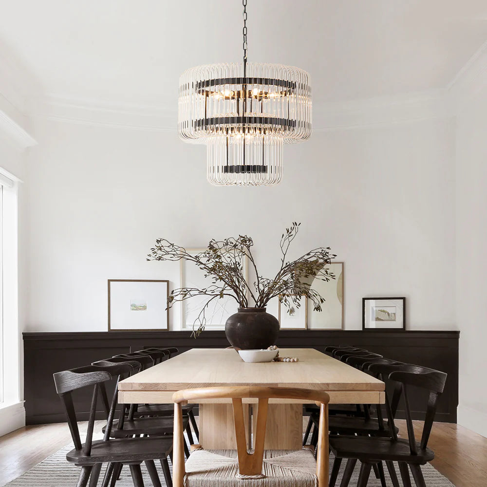 9-Light Dimmable Tiered Chandelier C899139