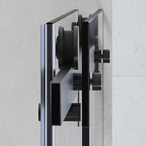 Frameless Sliding Tub Door 58.5-60" W X 62" H with 5/16" Clear Tempered Glass Matte Black P627152