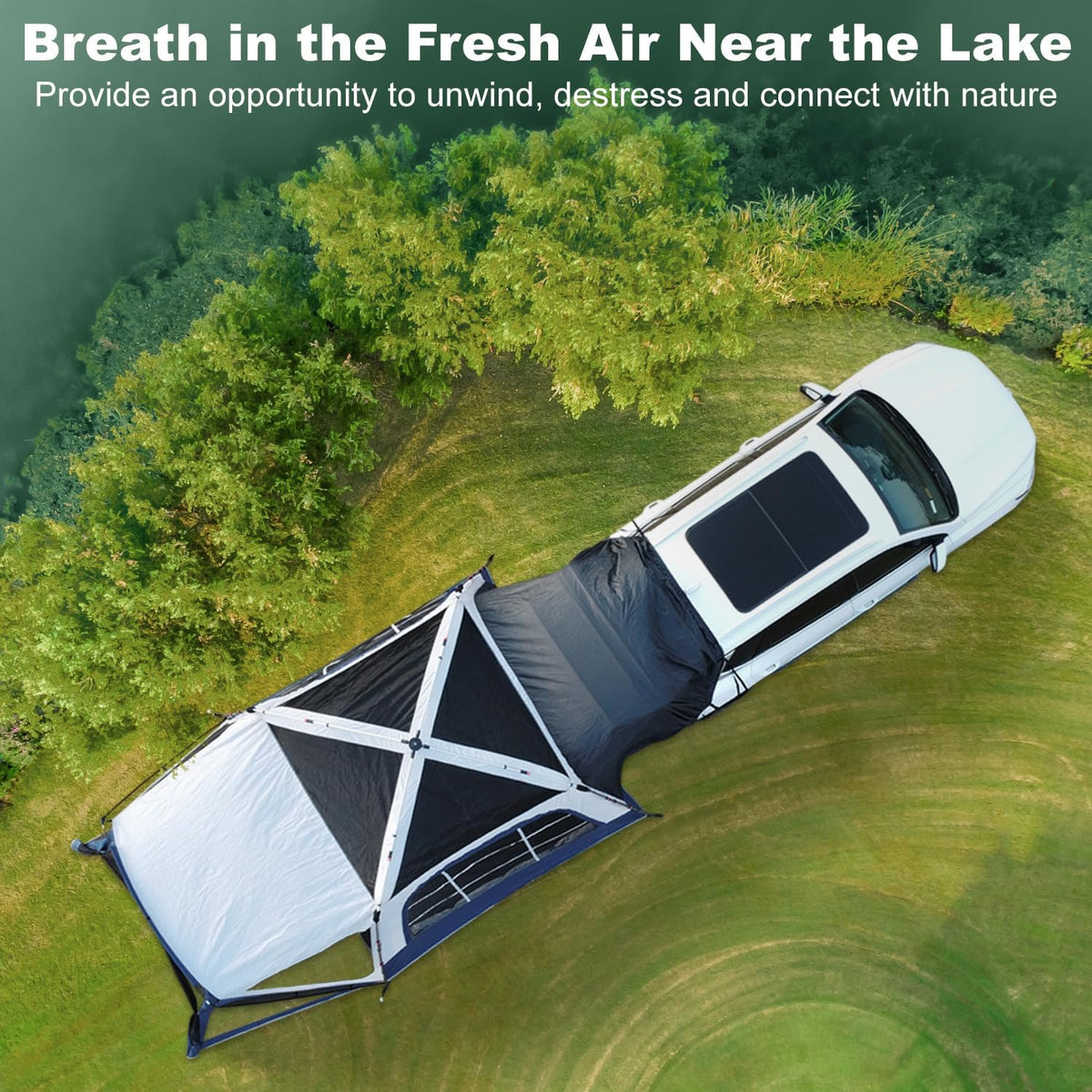 Waterproof Double Layer Car Tailgate Tent, 10' W X 10' L X 7.5' H E31288
