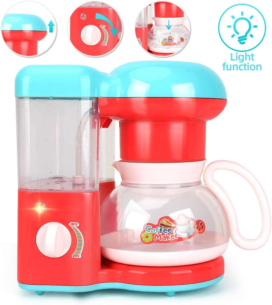 Kids Assorted Kitchen Appliance Toys, Pretend Kitchen Toy Set Includes Coffee Maker, Blender and Toaster, Cutting Play Food and Kitchen Utensils Accessories G93431