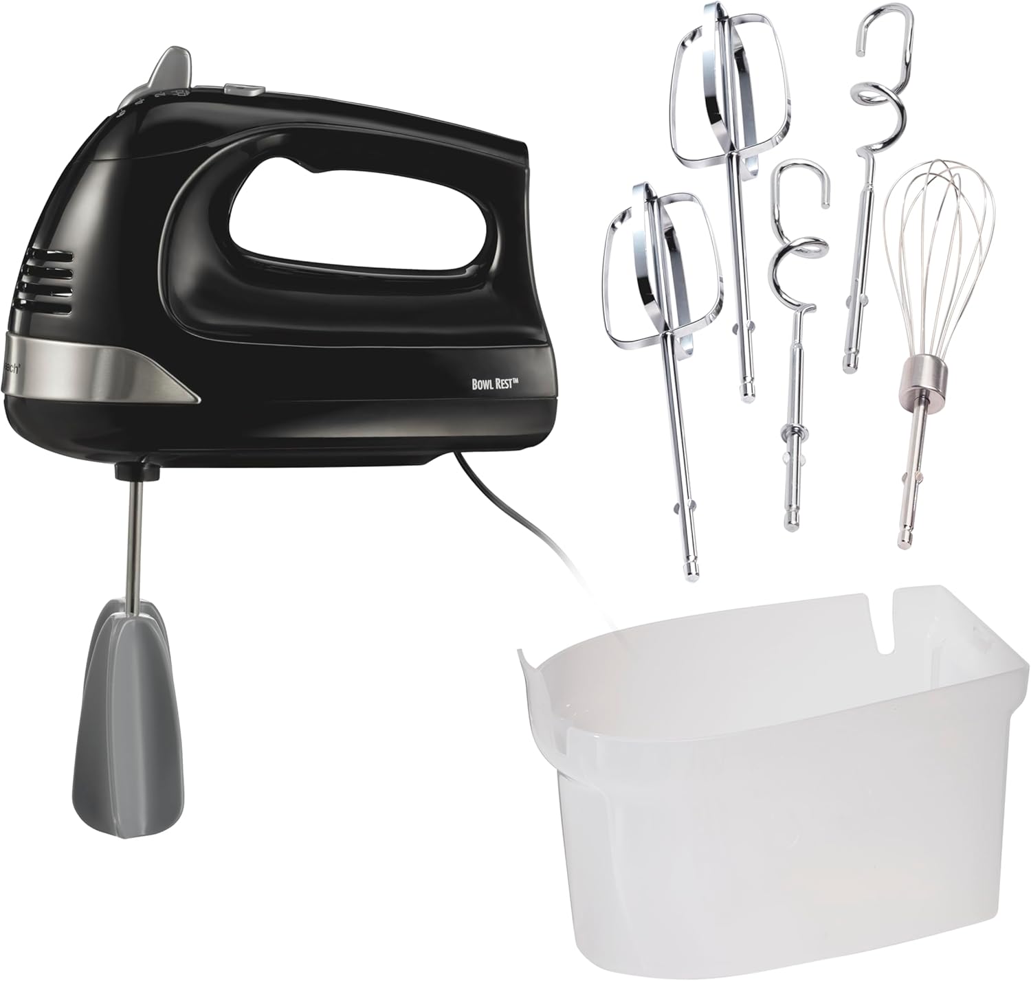 6-Speed Hand Mixer with Storage Case, Whisk & Hooks Bundle with 3-Cup Food Chopper G1376
