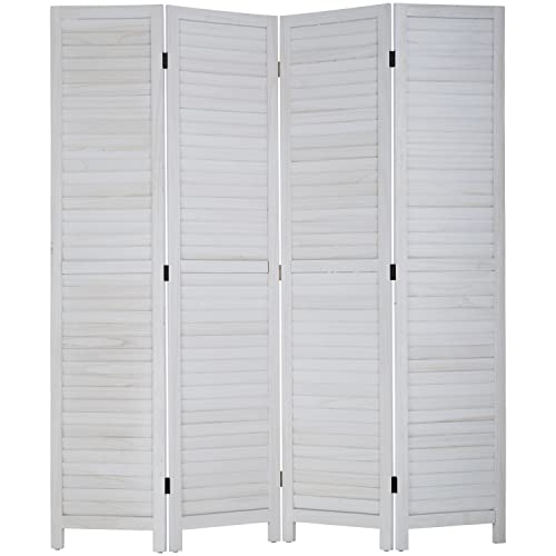 White 6 Panel Wood Room Divider L3690