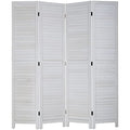 White 6 Panel Wood Room Divider L3690
