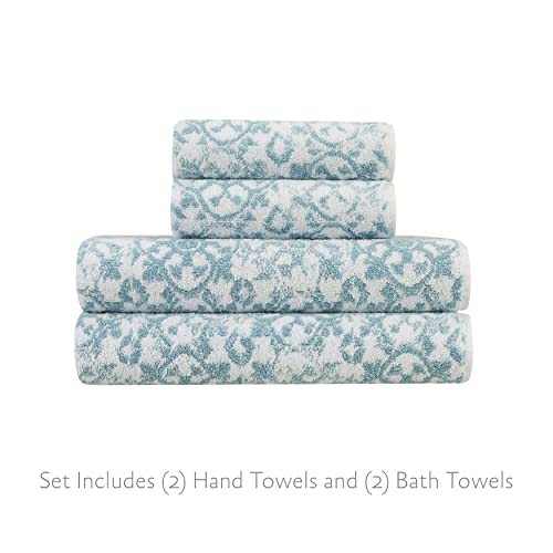 Bath Towel 4 Piece Set 100% Cotton Frosty Green U426099