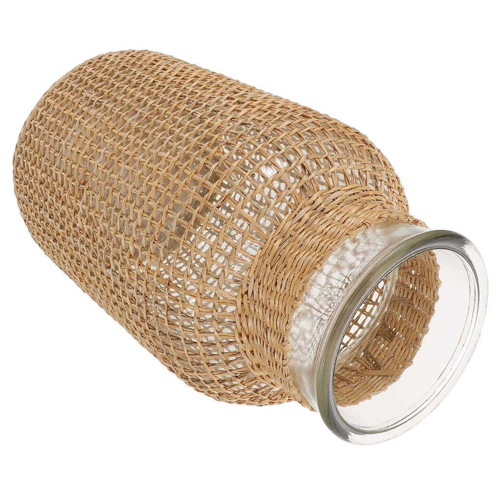 Woven Rattan Glass Vase V825