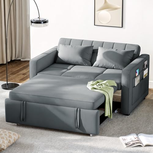 55" Convertible Velvet Sofa Bed, Full Size U33548