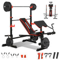 8 in 1 Olympic Weight Bench Set with Barbell Rack L17216