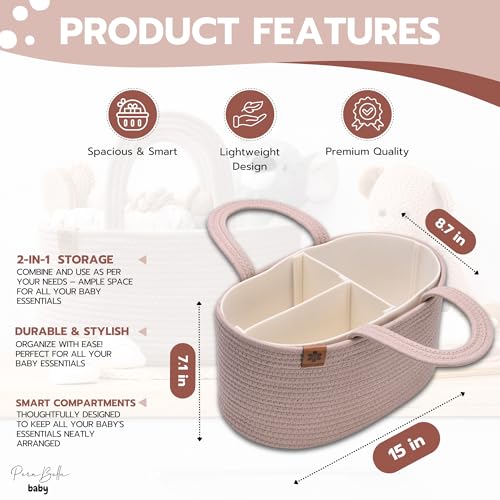 Baby Diaper Caddy Organizer Basket Q590424