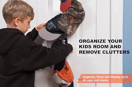 Black Over-The-Door Hat Rack with 2 Straps H668