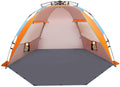 X-Large 4 Person Pop Up Beach Tent with Carry Bag, Orange D794