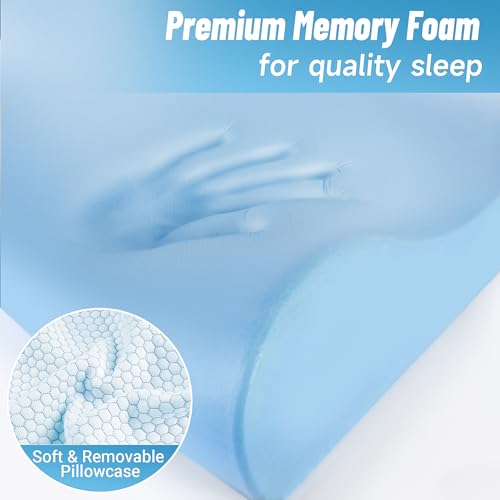 Blue Standard Size Memory Foam Cervical Neck Pillow V619