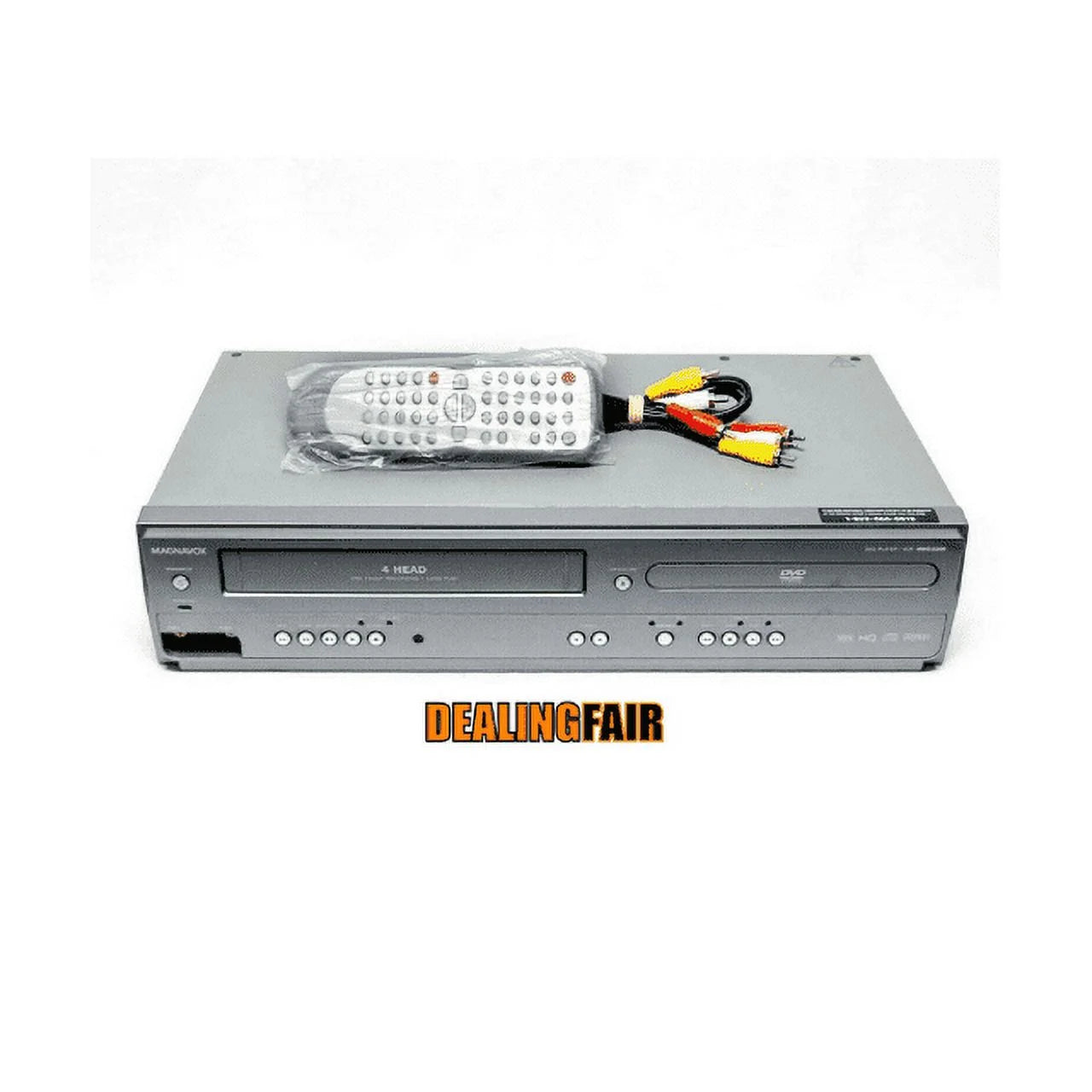 Pre-Owned DVD VCR VHS Combo Player with Original Remote, Manual, A/V Cables & HDMI Converter M9278