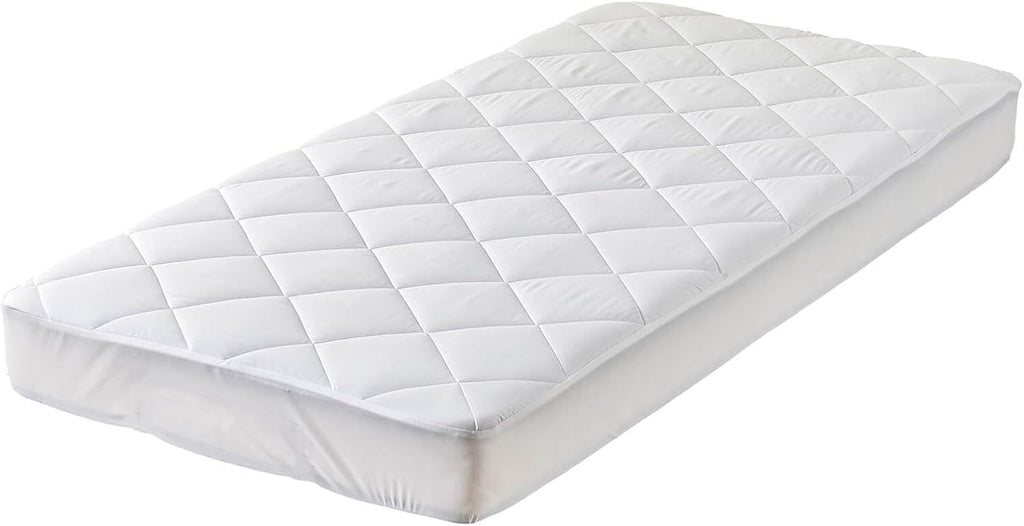 Twin XL Quilted Fitted Mattress Pad with Deep Pocket I655
