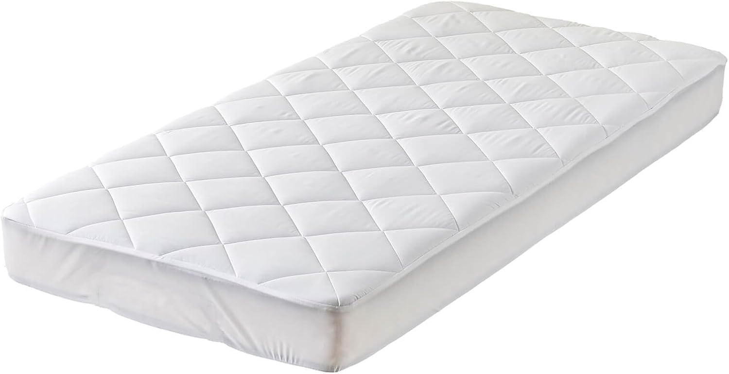 Twin XL Quilted Fitted Mattress Pad with Deep Pocket I655