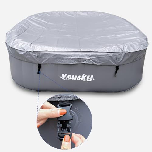 Inflatable Hot Tub 6-8 Person with 120 Bubble Jets, Durable PVC Material, 83" L x 83" W x 26" H S394