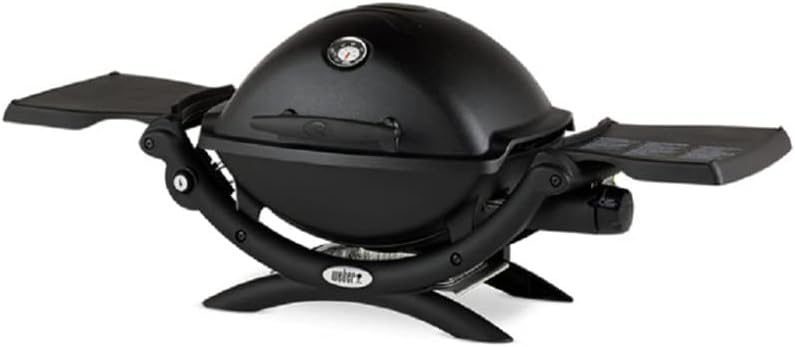 Black Liquid Propane Grill Bundle with Portable Cart, Adapter Hose, and Grill Cover U39854