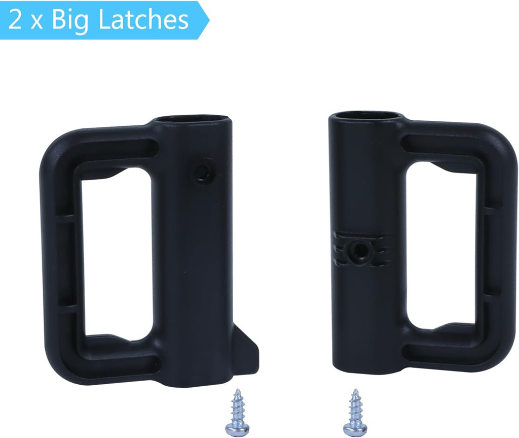 Retractable Baby Gate Replacement Parts Kit (Black) Wall Mount Accessories with Brackets, Latches, Hooks and Screws V74110