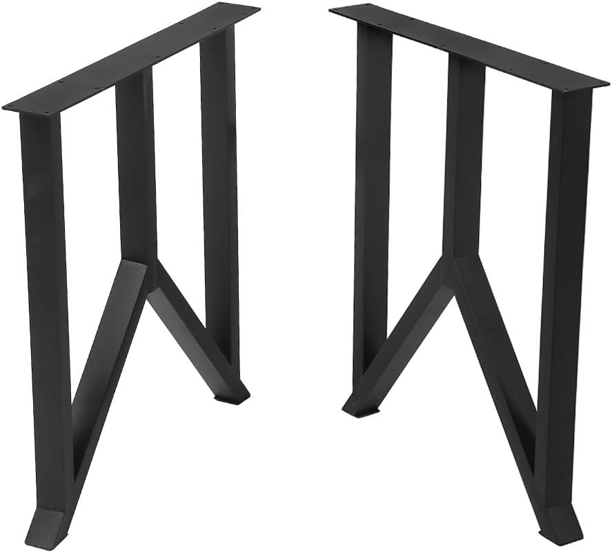 Black 28" Height 35" Wide Heavy Duty Metal Table Legs 2 PCS T1401
