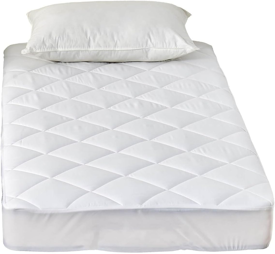 Twin XL Quilted Fitted Mattress Pad with Deep Pocket I655