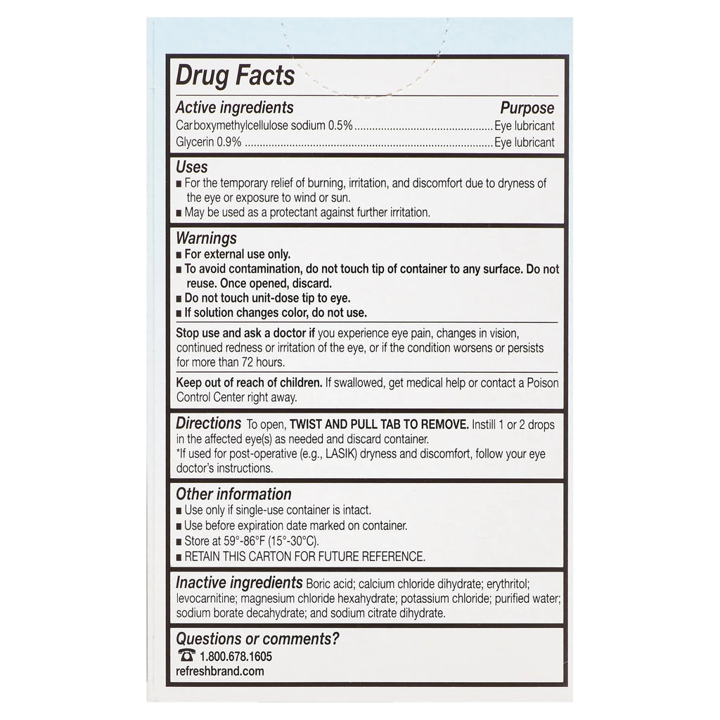 60 Count 0.4 ml Lubricant Eye Drops E7837