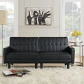 Faux Leather Convertible Folding Futon Sofa Bed Couch M777679