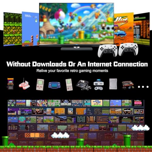 Retro Game Console with 4K HDMI, 20,000+ Games, Dual Wireless Controllers 64GB Y106