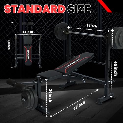 8 in 1 Olympic Weight Bench Set with Barbell Rack L17216