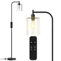 LED Floor Lamp with Glass Lampshade, Gold C48959