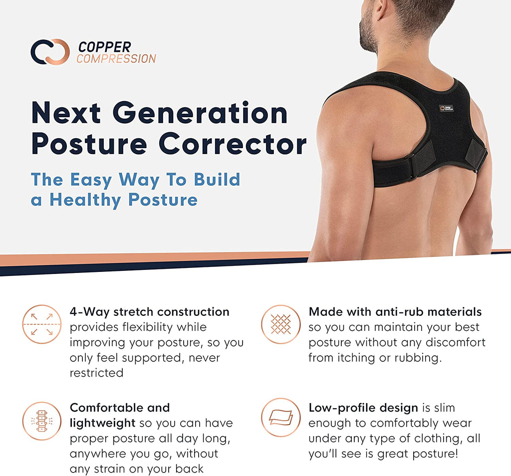 Copper Infused Adjustable Posture Corrector Large/X-Large S236