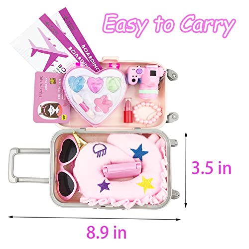 17Pcs 18 Inch Doll Clothes and Accessories Travel Play Set with Travel Pillow Camera F900