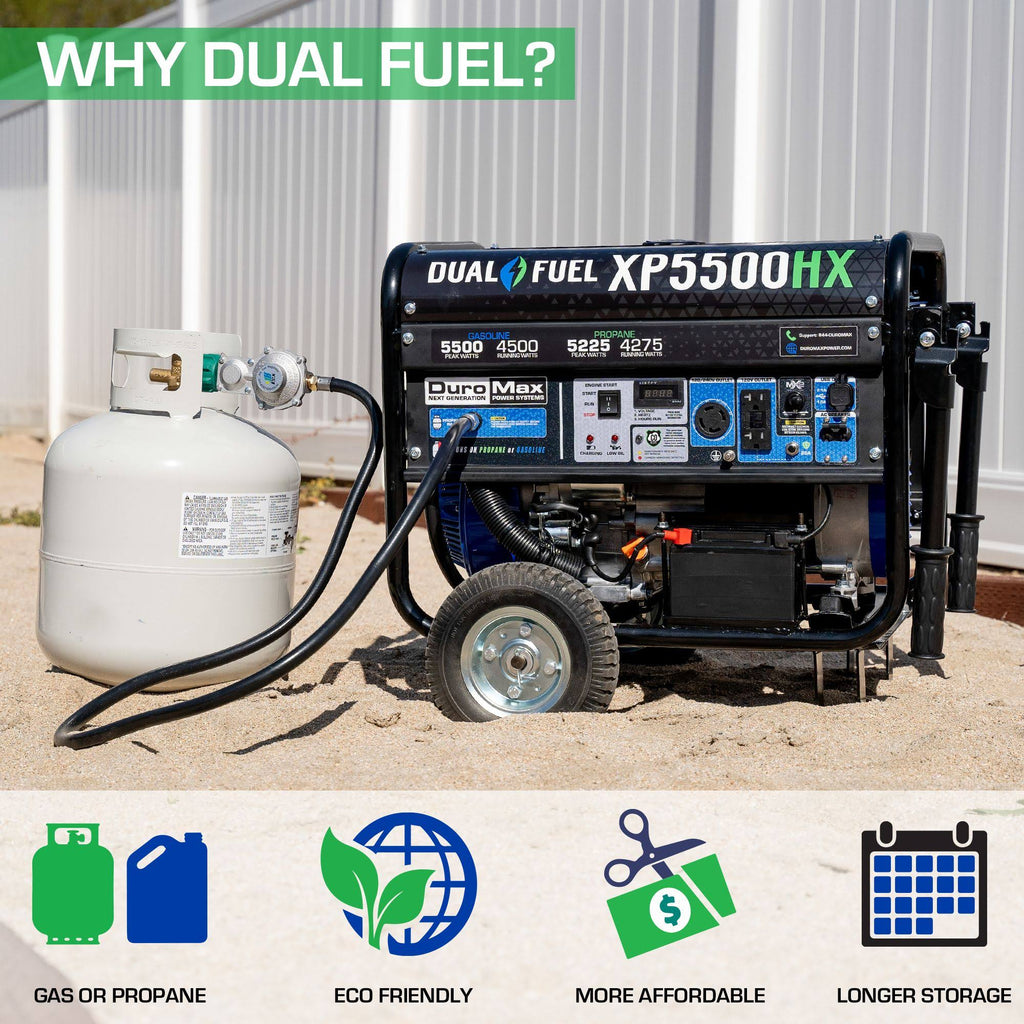 5,500/4,500-Watt Dual Fuel Gasoline/Propane Portable Generator K594