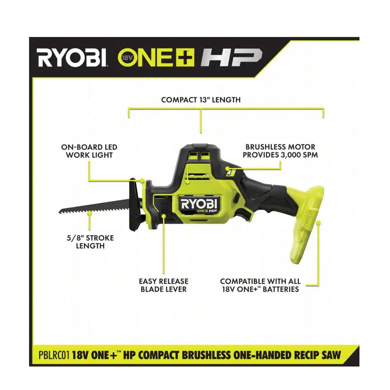 18V Brushless Cordless Compact Reciprocating Saw A786