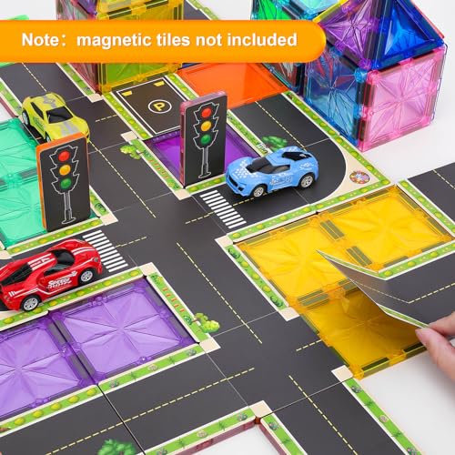 44pcs Magnetic Building Blocks Road Toppers Set Y274