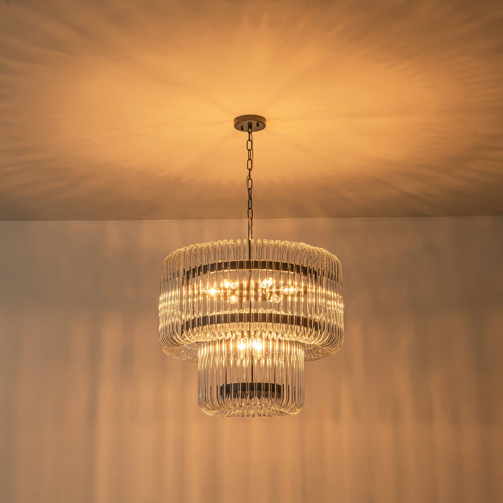 9-Light Dimmable Tiered Chandelier C899139