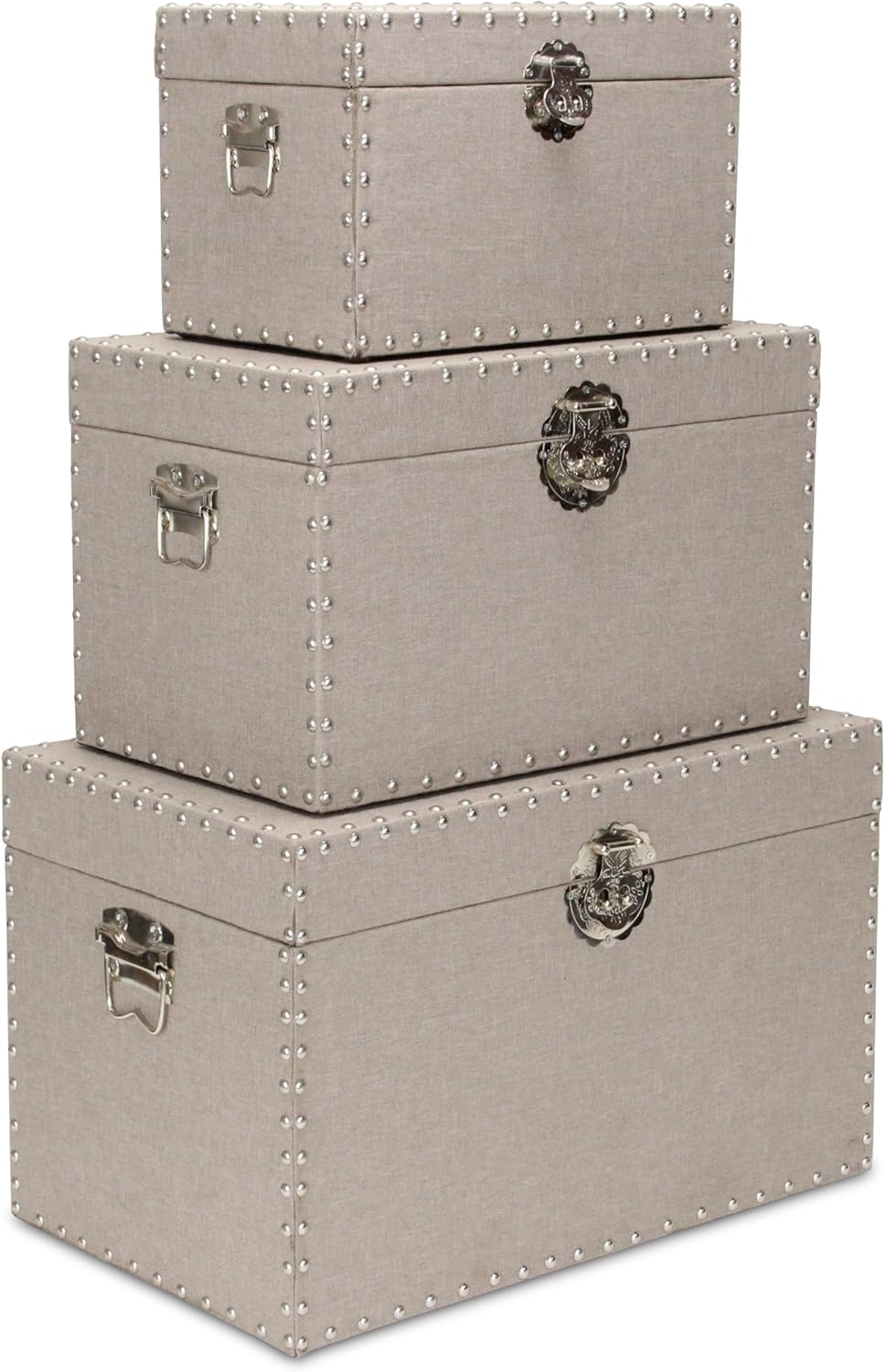 Tan Wooden Trunk Set R376