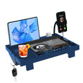 Bamboo Bed Shelf Organizer with Phone Holder (Blue) V588